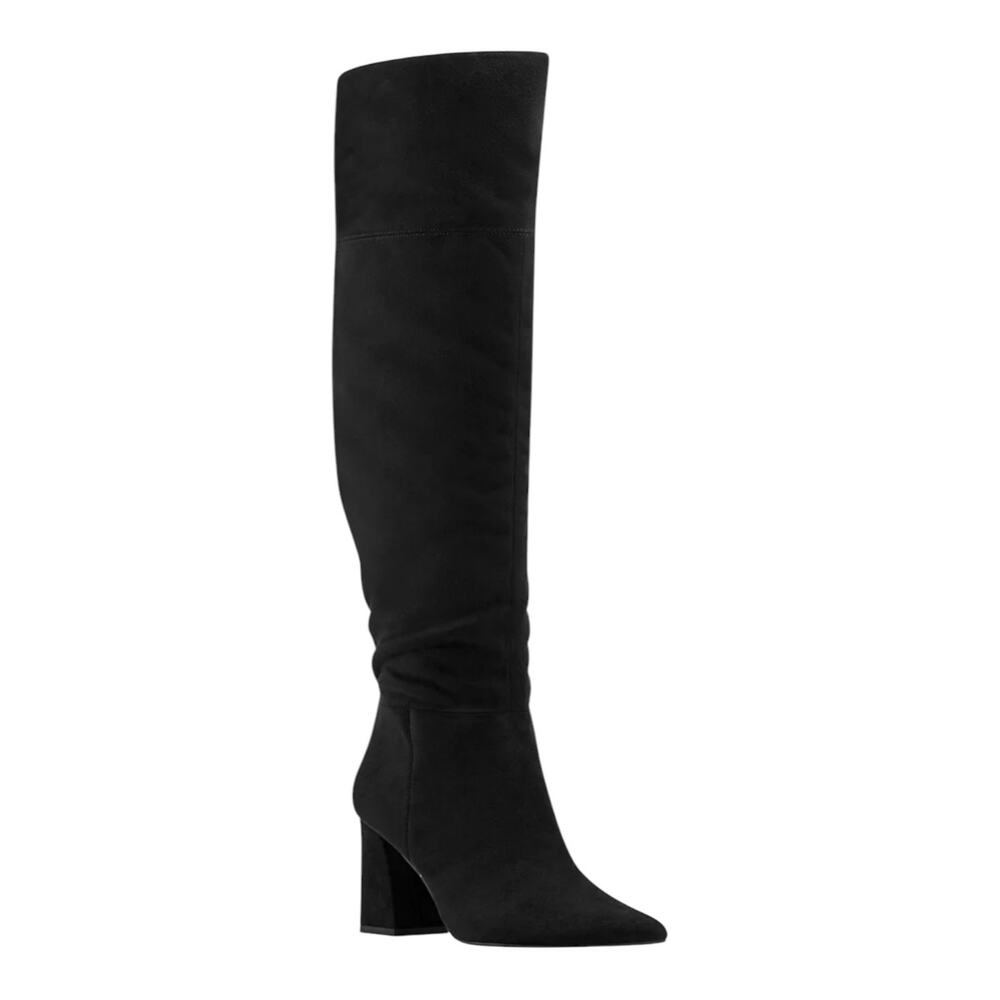 NEW Marc Fisher Women's Garwin Pointy Toe Wide Calf Dress Boots Black Size 9 1/2